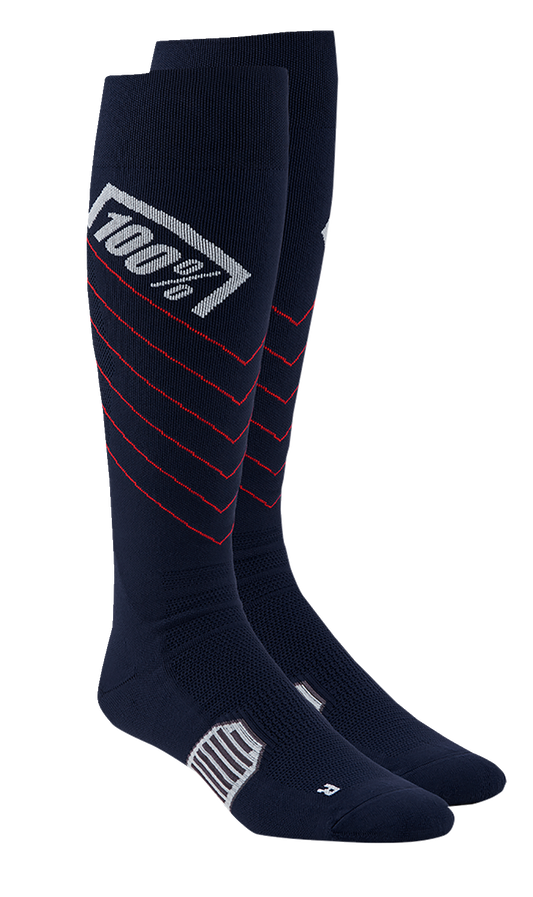 100% Hi-Side Performance Socks - Navy - Small/Medium 20054-00003 - Howling Moto
