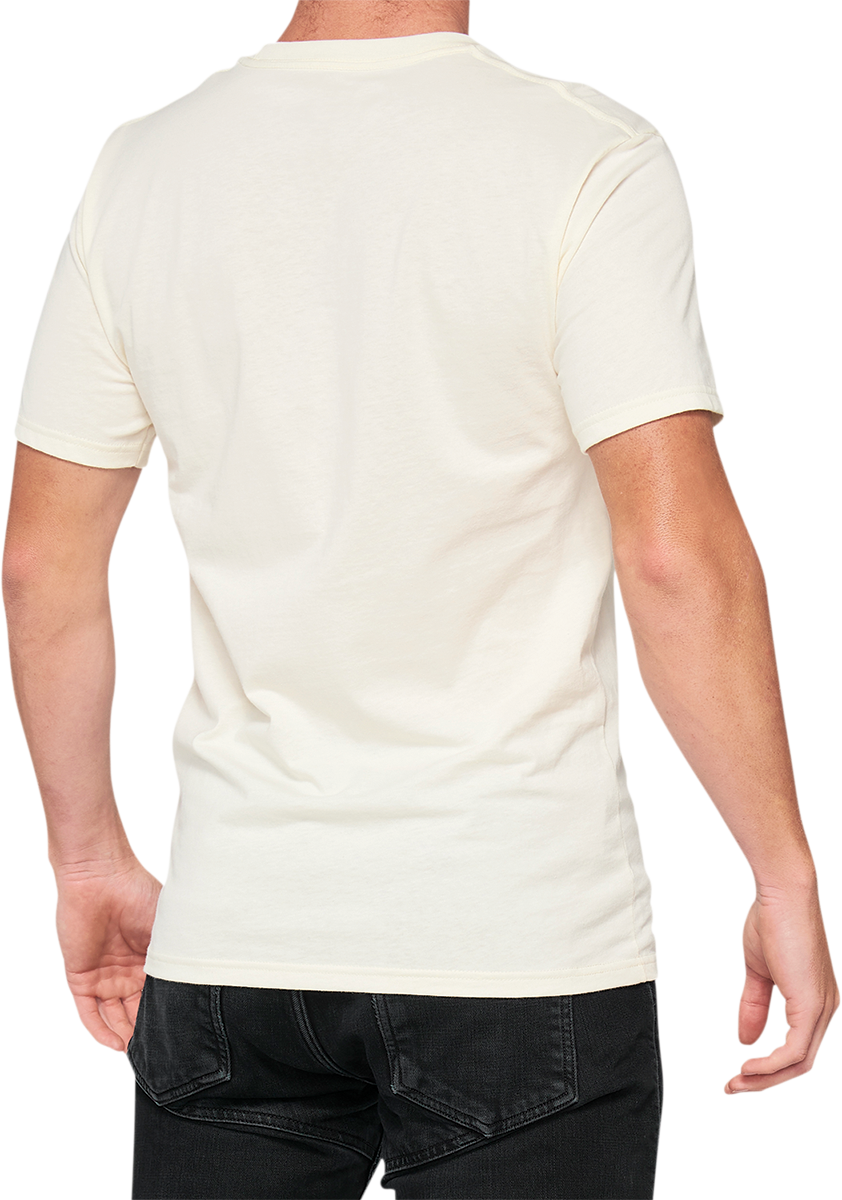 Bill's Exhausts 100% Essential T-Shirt in chalk and orange, large size, showing front view with logo and vibrant color details.