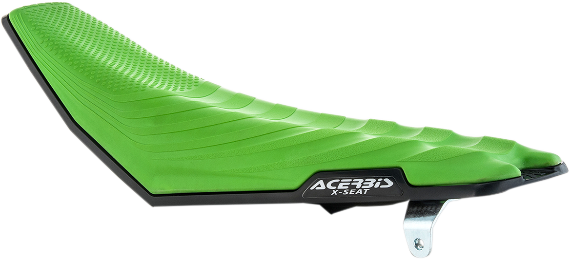 Green Acerbis X Seat for KXF 250/450 2016-2020 motorcycle, body-mounted seat with brand-specific design.