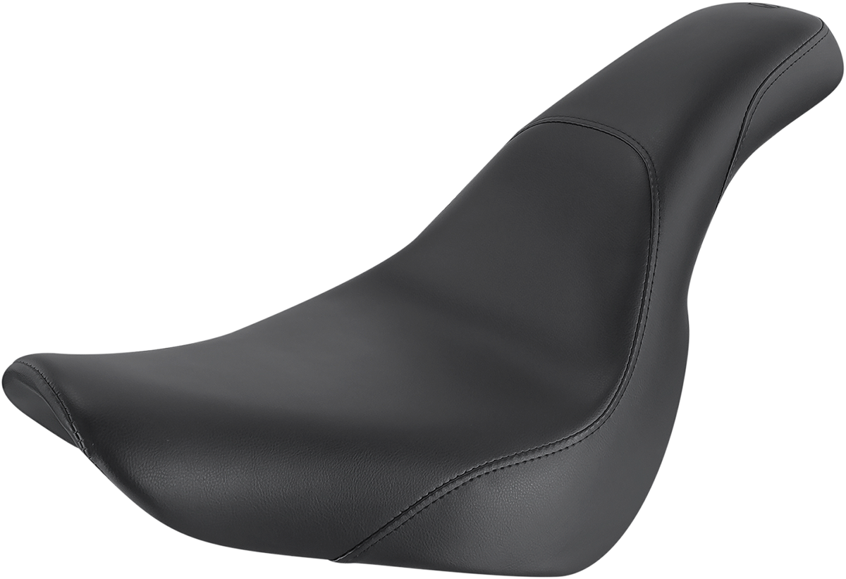 Black SADDLEMEN Profiler motorcycle seat for FXLR/FLSB, smooth design, designed for Harley-Davidson bikes.