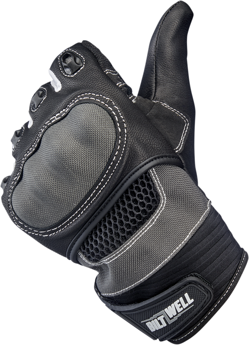 Gray BILTWELL Bridgeport Gloves in XL size, showing the durable leather construction and detailed stitching.