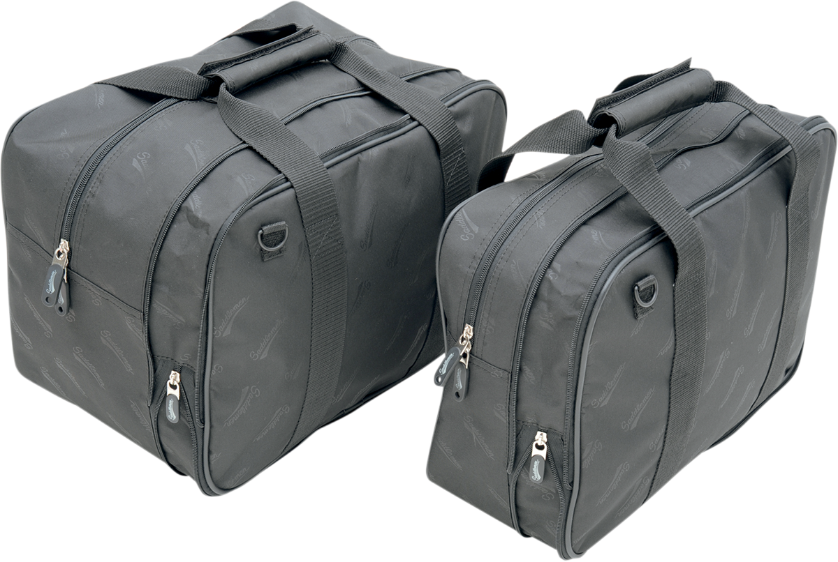 Bill's Exhausts Saddlemens Saddlebag Liner for seats, shown in the image, designed for motorcycle saddlebag storage.