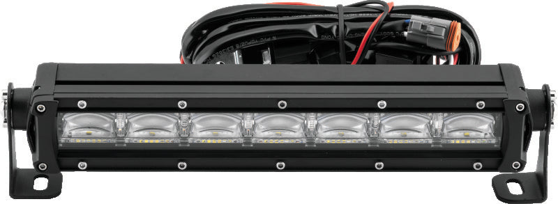 QuadBoss 11.5-inch single row DRL LED light bar with combo flood and spot beams, designed for off-road vehicles.