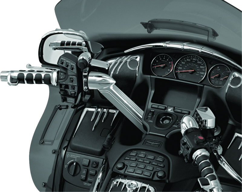 Chrome handlebar top cover for Honda GL1800 Gold Wing from Kuryakyn, fitting 2001-2017 models, with a sleek chrome finish.