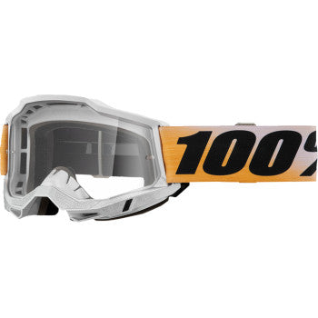 Clear Accuri 2 Goggle by Bill's Exhausts with adjustable strap and shiv-style frame for motorcycle or outdoor use.