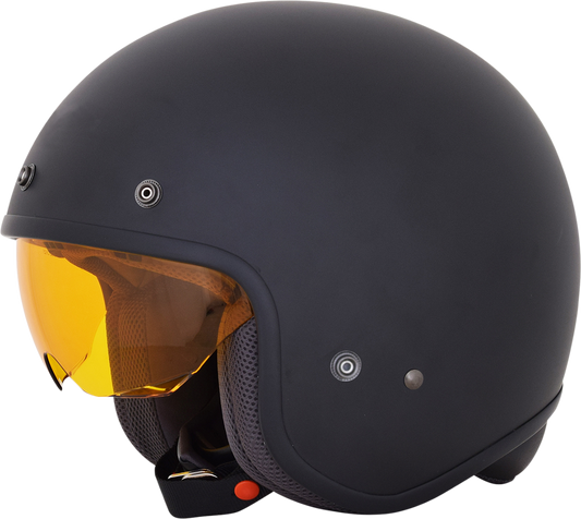 Bill's Exhausts AFX FX-142/FX-143 helmet inner shield in bright orange, showing the clear, curved visor and secure fit design.