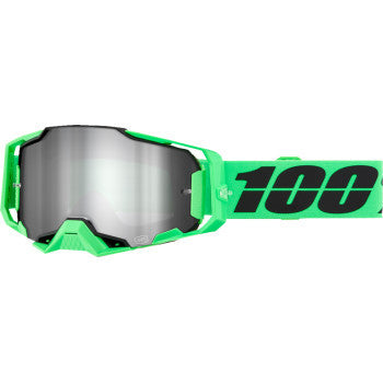 Bill's Exhausts Armega Anza 2 goggles with silver mirror lenses, featuring a sleek design and adjustable strap.