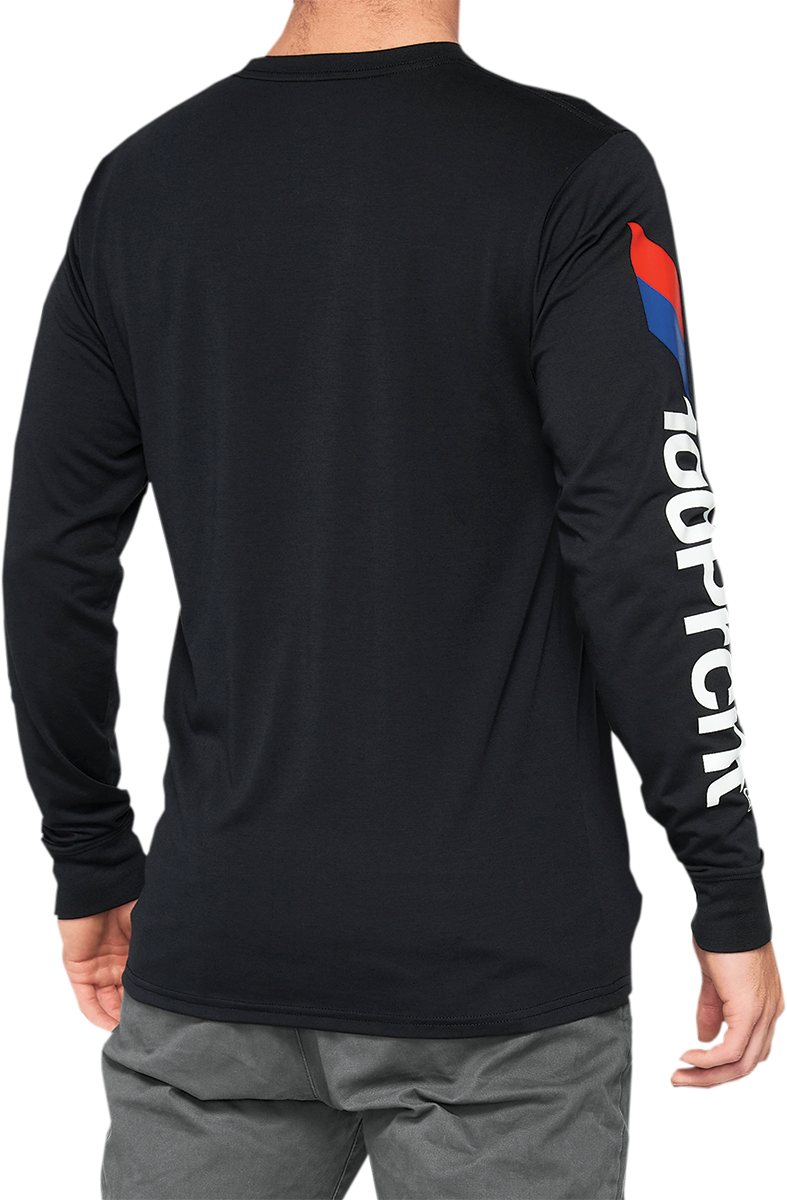 100% Aster Tech T-Shirt - Long-Sleeve - Black - Small 35029-001-10 - Howling Moto