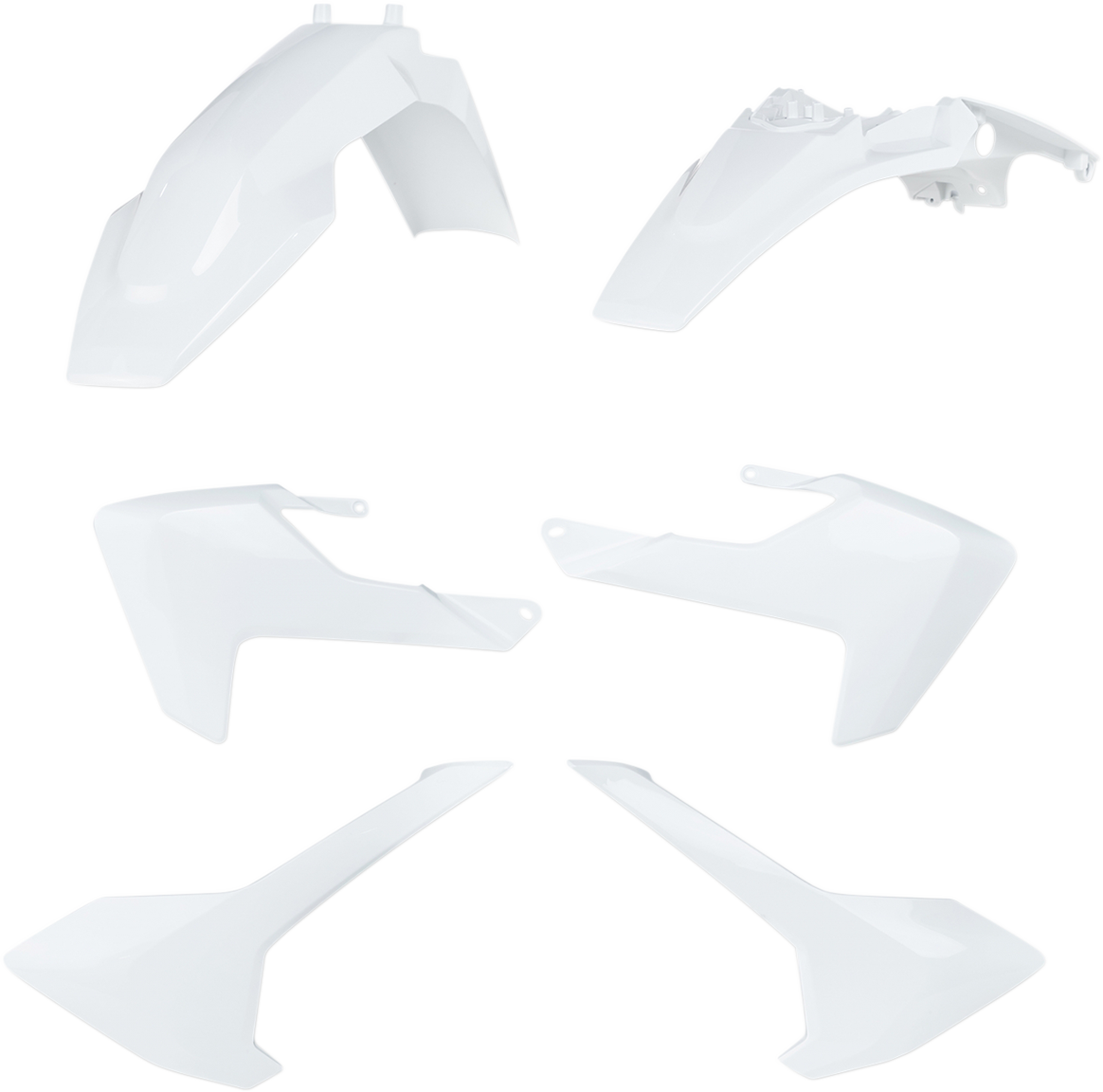 A close-up of the ACERBIS standard OEM body kit for 2019 motorcycle, showing the sleek, durable plastic body component.