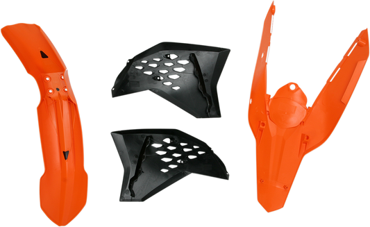 A close-up of the ACERBIS OEM standard replacement body kit for bikes, showing the body panels with the Bill's Exhausts branding.