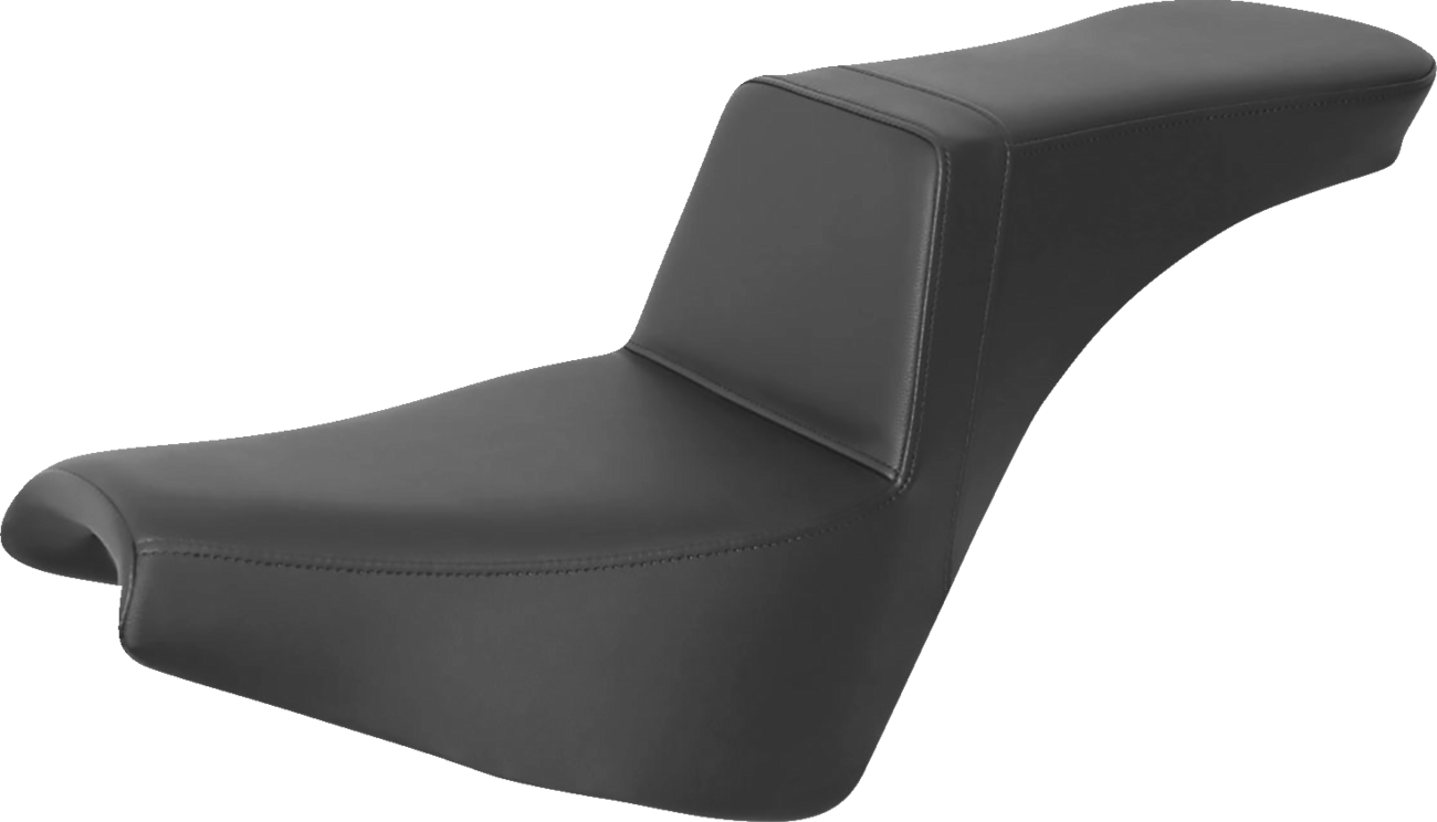 Black SADDLEMEN Step-Up Seat for motorcycles, smooth finish, designed for comfort and style.