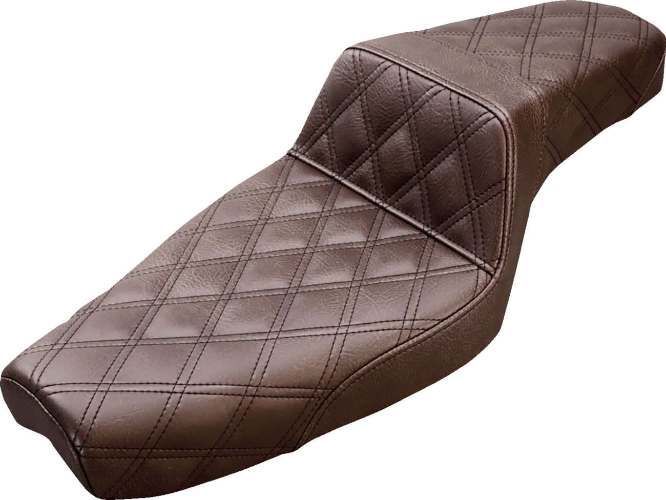 SADDLEMEN Step-Up Seat - Full Lattice Stitch - Brown - XL 879-03-175BR - Howling Moto