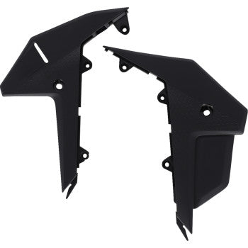Black Acerbis lower side panels for Honda CRF250R and CRF450R 2025 models, mounted on motorcycle body.