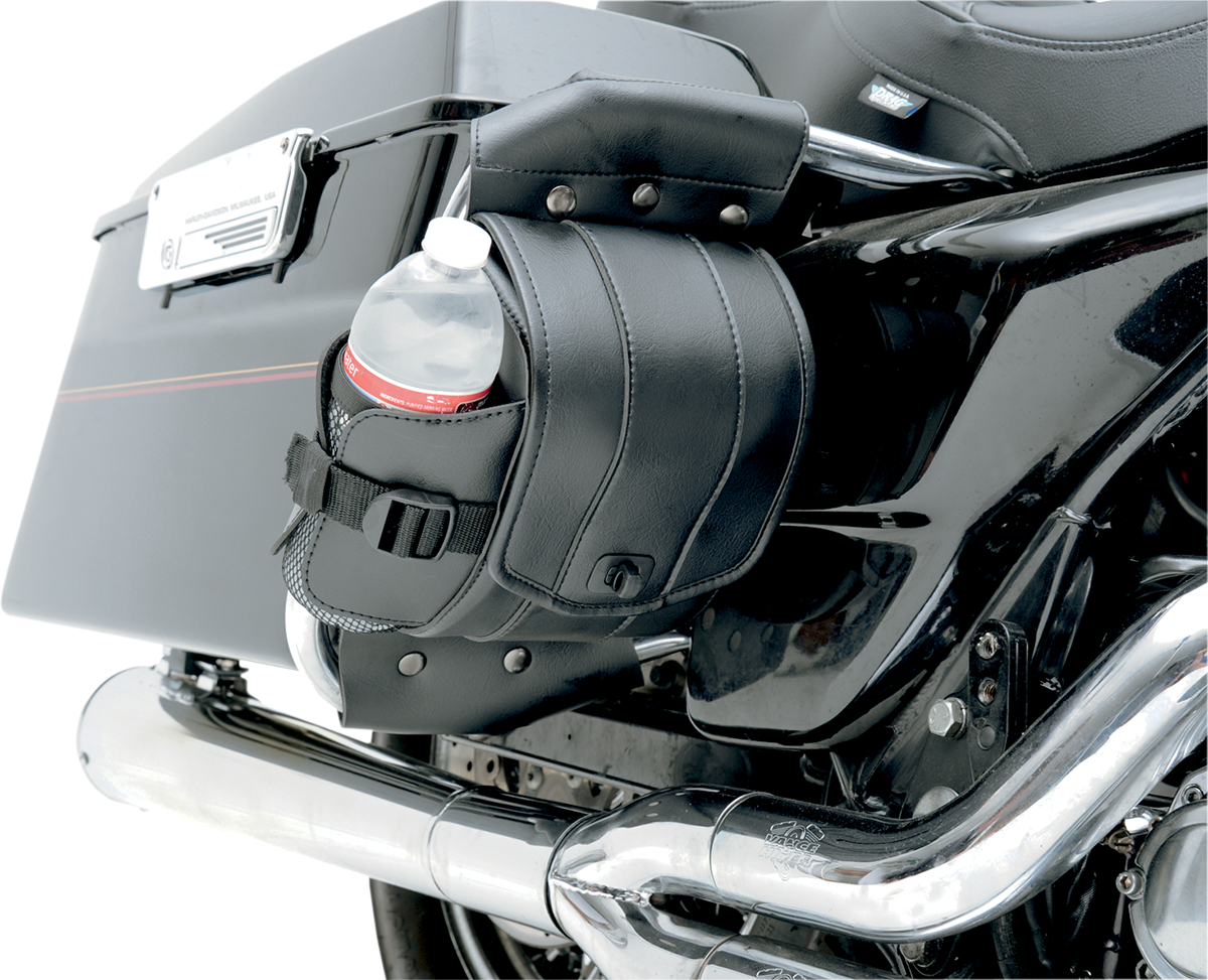 Bill's Exhausts Saddlemen Saddlebag Guard Bag Set for touring motorcycle, showing protective guards on the seats.
