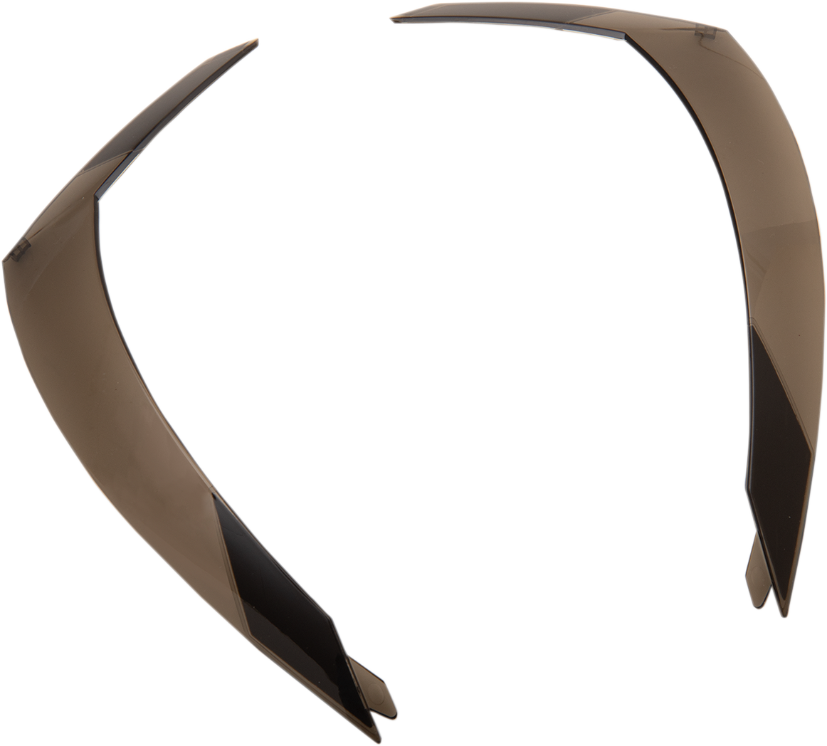 Bill's Exhausts ICON Airform™ Rear Spoiler in smoke color for helmets, showcasing sleek aerodynamic design and fitment details.