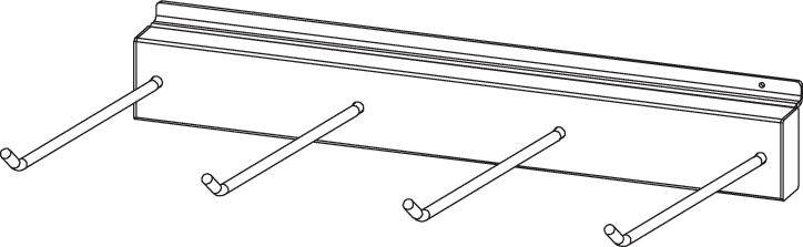 ICON Slatwall Glove Display Fixture with 4 hooks from Bill's Exhausts, showcasing a sturdy metal display for retail glove presentation.