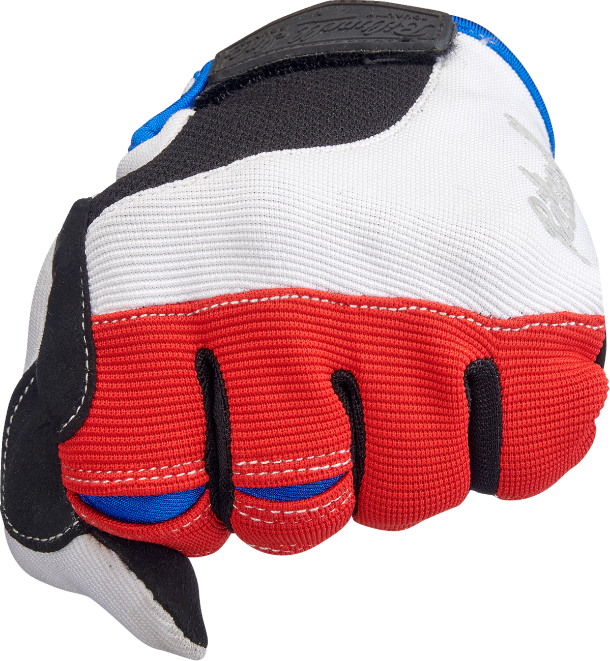Bill's Exhausts BILTWELL Moto Gloves in red, white, and blue, small size, showing the sporty fingerless motorcycle glove design.