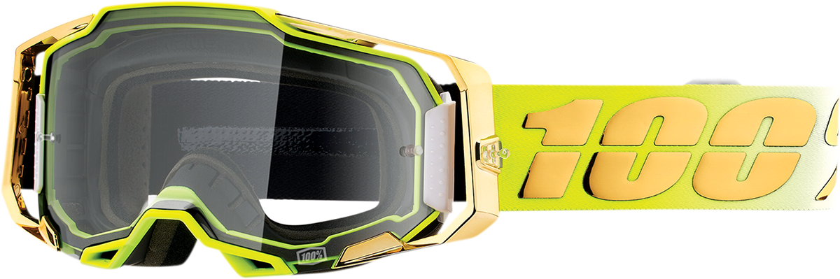 Clear Armega goggles by Bill's Exhausts with a sleek design, featuring adjustable straps and clear lens for optimal visibility.