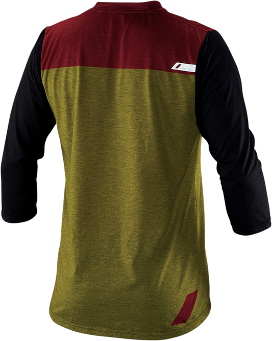 Bill's Exhausts 100% Airmatic Jersey with 3/4 sleeves in olive color, medium size, featuring a comfortable, stylish design.