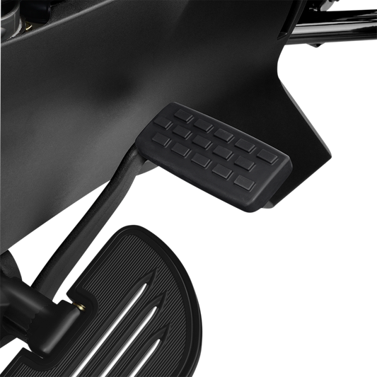 Show Chrome brake pedal for Ryker, engine part by Bill's Exhausts, featuring a sleek chrome finish and sturdy construction.