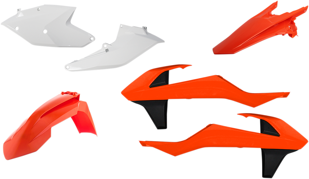 A replacement body kit for OEM 2018 Acerbis motorcycle, featuring panels and components in a sleek, durable design.
