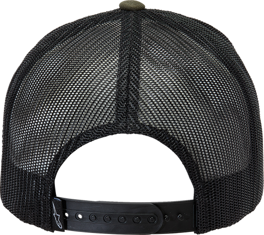 Bill's Exhausts Alpinstars Cali 2.0 Hat in military black, one size, featuring a classic cap design with embroidered branding.