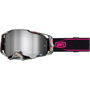 Bill's Exhausts Armega Goggle in Sarcelle with silver mirror lenses, showcasing a sleek, sporty design and adjustable strap.