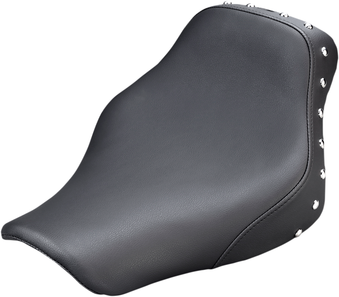 Bill's Exhausts SADDLEMEN Renegade S3 Solo Seat with studded design for motorcycle comfort and style.