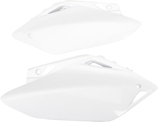 White Acerbis side panel for motorcycle body, designed for model 2082040002, with a sleek, durable finish.