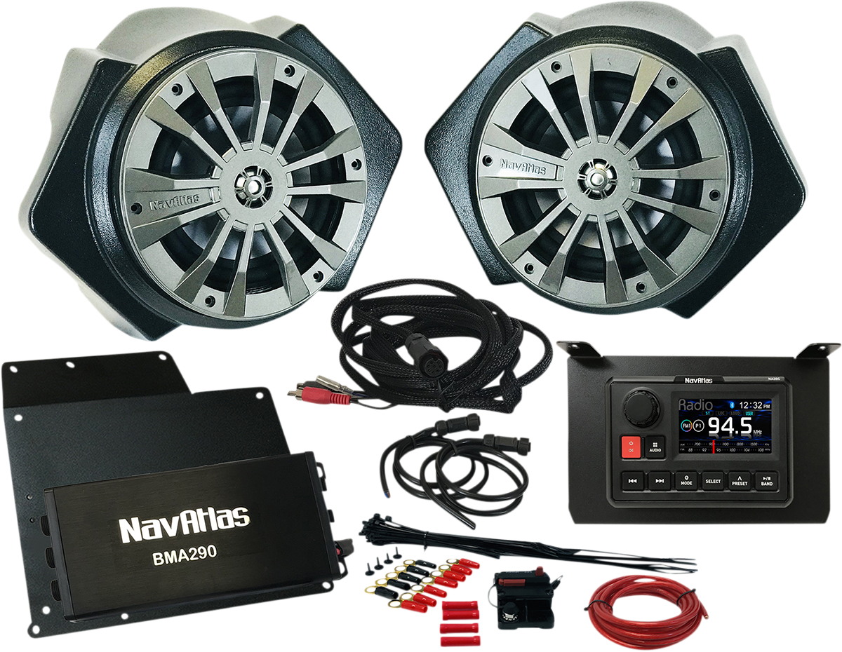 Bill's Exhausts NAVATLAS Zone 2 Turbo S RZR1 speakers, compact audio kit with durable design for off-road vehicles