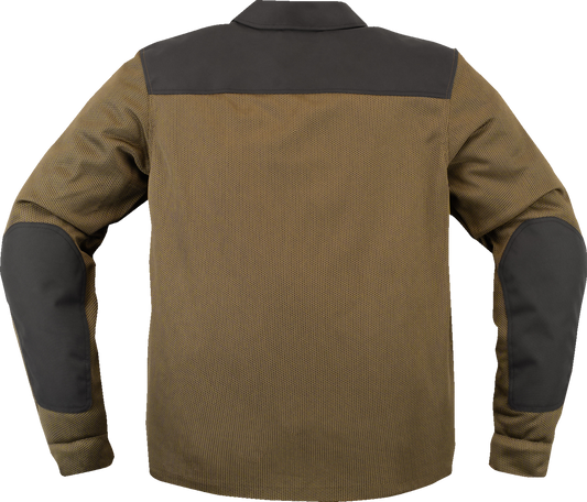 Green ICON Upstate Mesh CE Jacket in XL from Bill's Exhausts, shown with breathable mesh fabric and protective design.