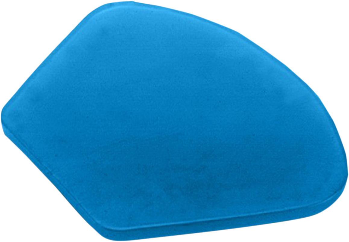 Large blue Saddlemens Do-It-Yourself seat pad with raw finish, designed for custom motorcycle seats by Bill's Exhausts.