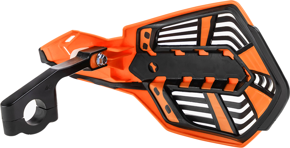Acerbis X-Future orange and black motorcycle handguards with mounting brackets, designed for durable protection.