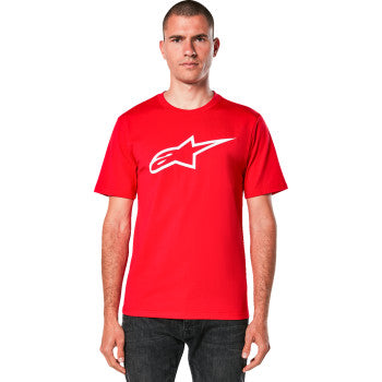 Alpinestars Ageless 2.0 CSF T-Shirt in red and white, large size, featuring the brand logo on the front.