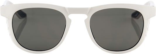 Bill's Exhausts 100% Slent sunglasses in haze smoke color with sleek black frames and tinted lenses, close-up view.