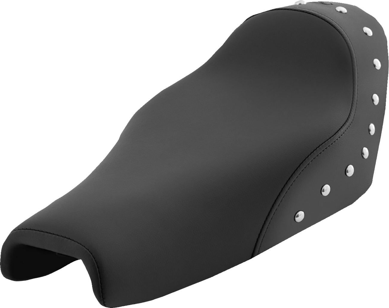 Studded SADDLEMEN Solo Seat for XL motorcycles, featuring a comfortable design and durable construction, shown on a bike.
