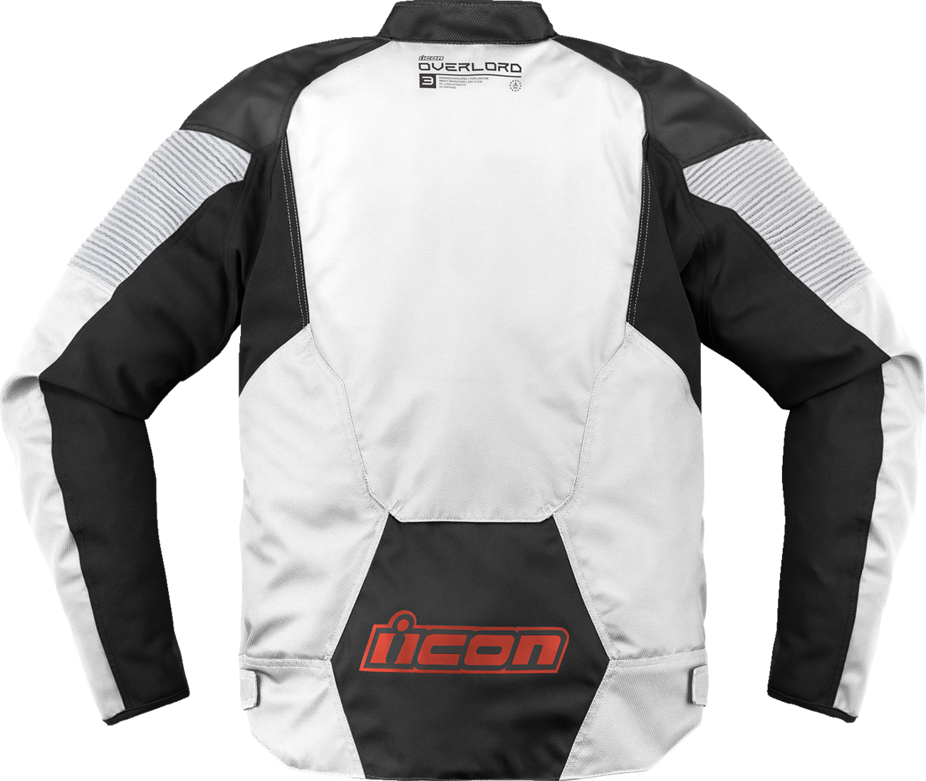 Bill's Exhausts ICON Overlord3™ White Jacket in XL, showing the front view with a sleek design and logo details.