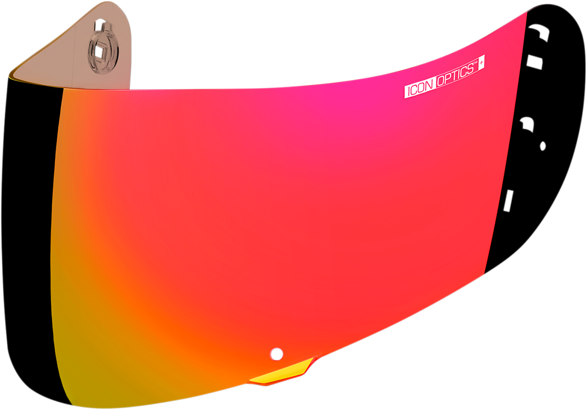 ICON Optics™ Shield RST Red helmet part for motorcycle helmets, featuring a sleek red visor with clear visibility.