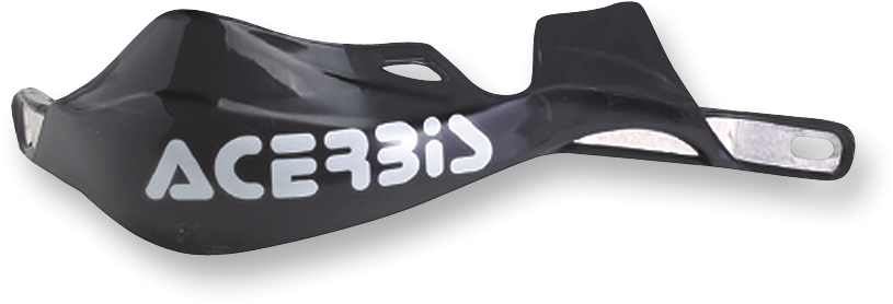Acerbis Rally Pro black handguards for motorcycle handlebars, mounted on a bike for protection and style.