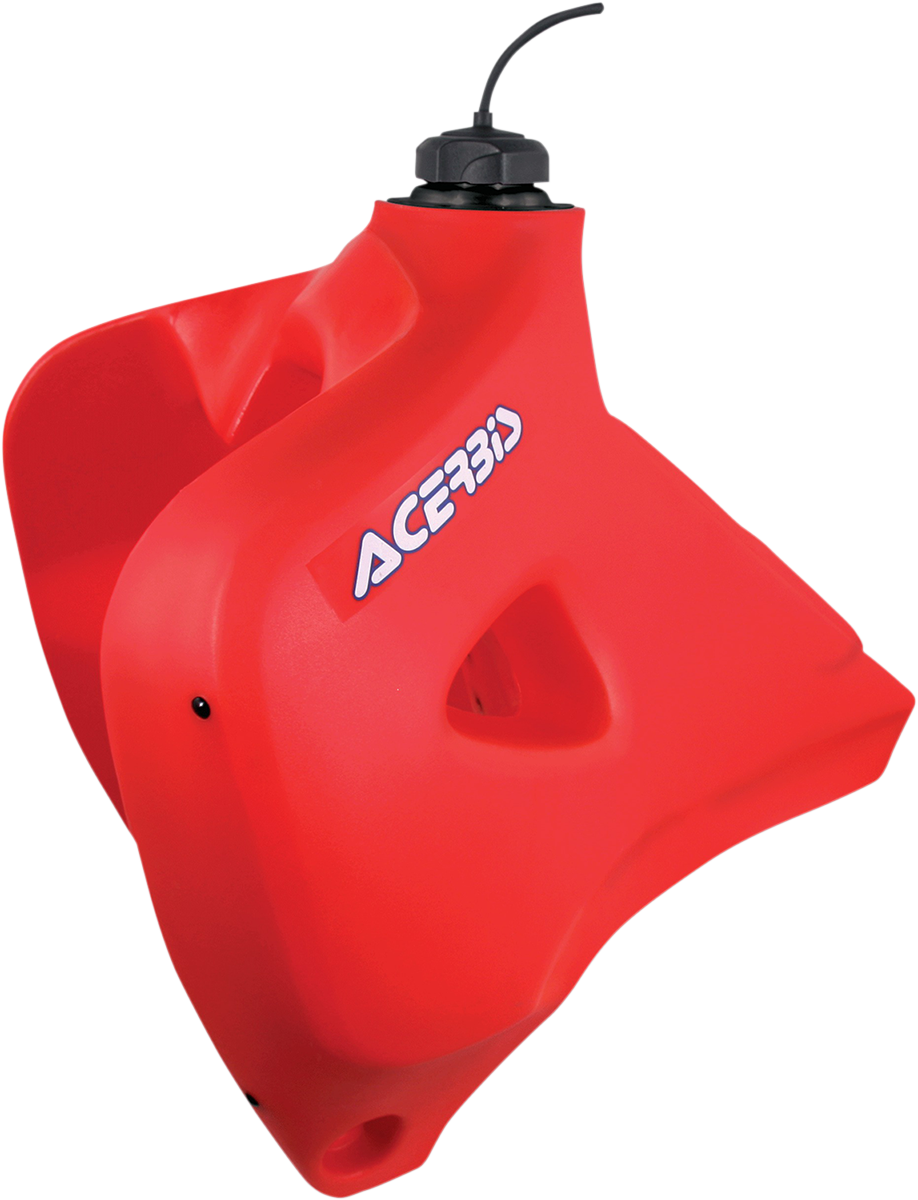 Red Acerbis gas tank for Honda, 6.3-gallon capacity, motorcycle body part with Bill's Exhausts branding.