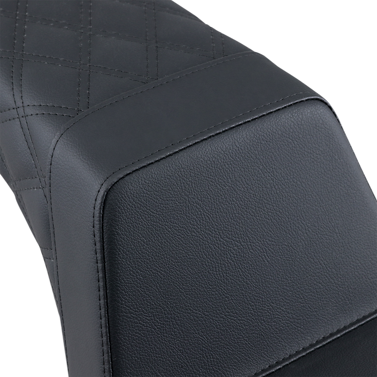 Rear black Saddlemen Step Up Seat with lattice stitching for Yamaha Y13-16-173 motorcycle, designed for comfort and style.