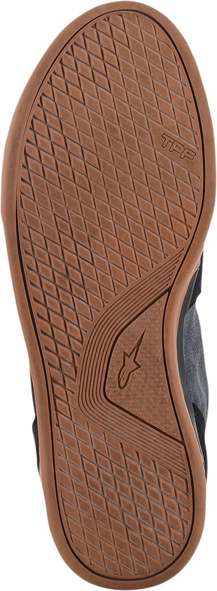Black Alpinstars Grange shoes in US 10.5 featuring sleek design and durable construction, shown from side view.
