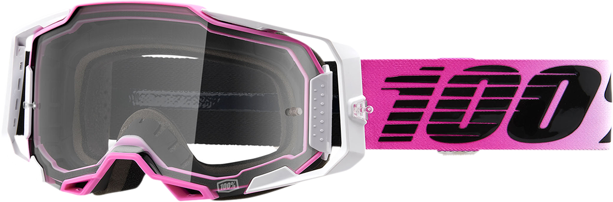 Bill's Exhausts Armega Harmony goggles with clear lenses, adjustable straps, and a sleek protective design for safety and comfort.