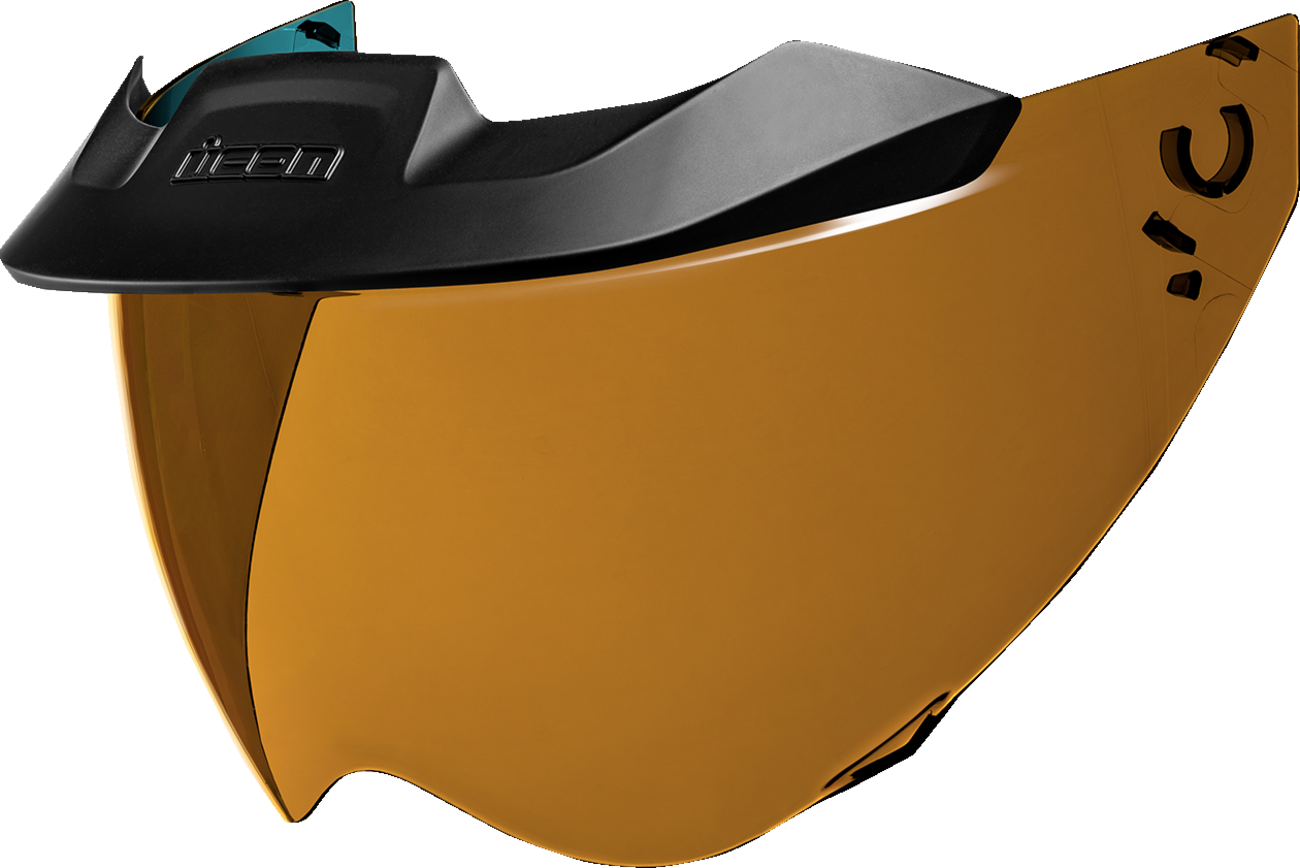 Bill's Exhausts ICON Domain™ MotoShield RST Bronze helmet part, showing close-up of the bronze-colored component for motorcycle helmets.