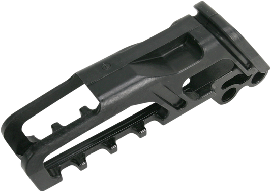 Black Acerbis chain guide for Honda motorcycles, mounted on bike body, designed to protect and guide the chain during rides.