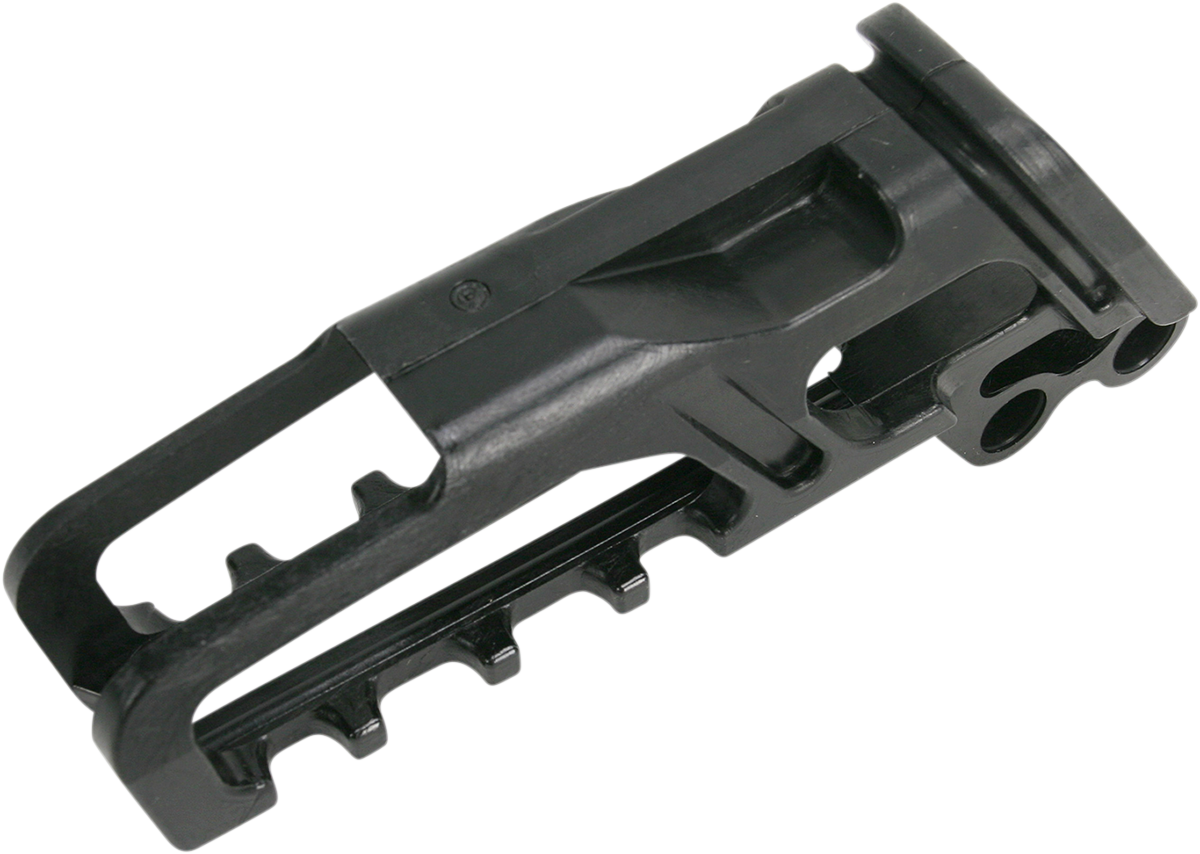 Black Acerbis chain guide for Honda motorcycles, mounted on bike body, designed to protect and guide the chain during rides.