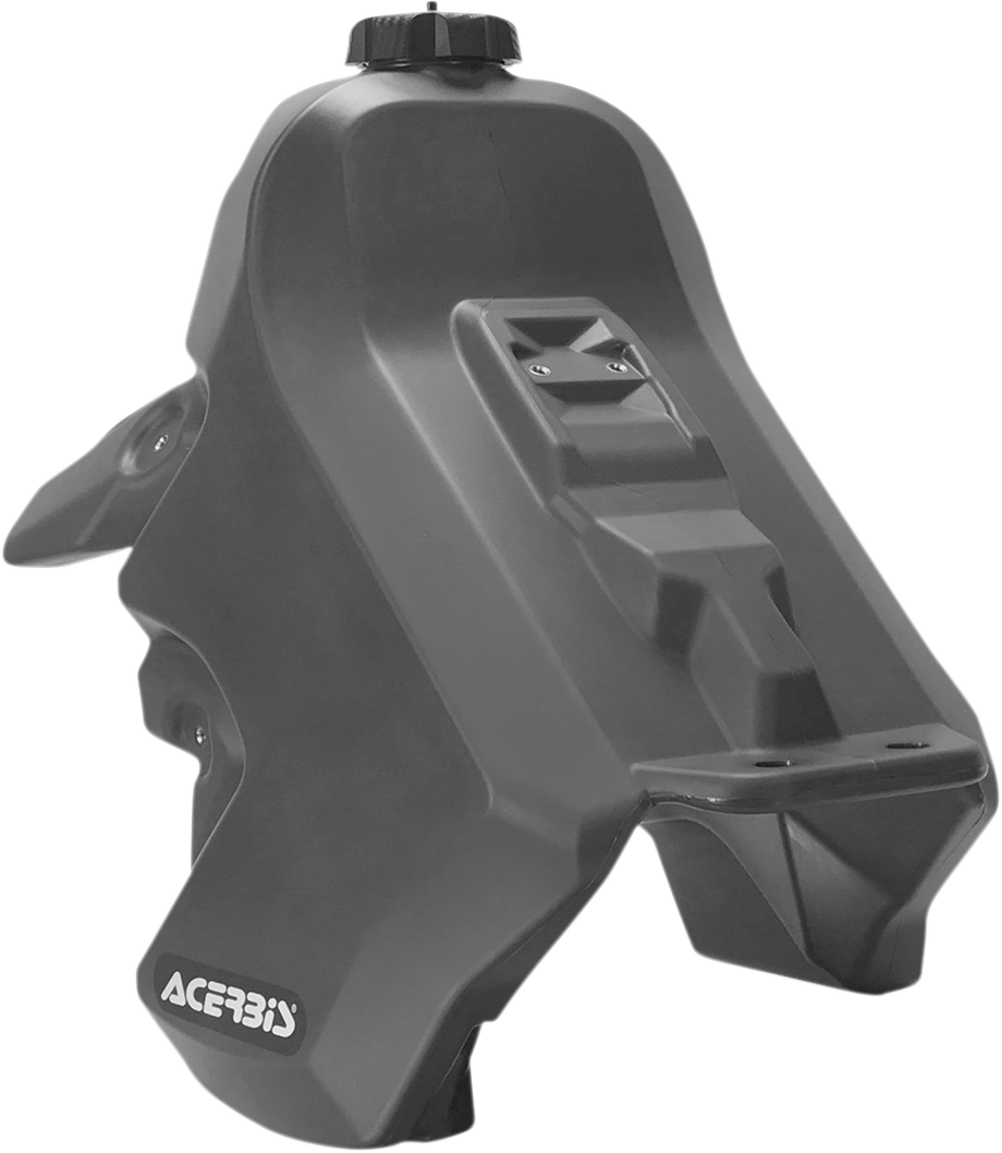 Gray Acerbis gas tank for Suzuki motorcycles, 3.9-gallon capacity, durable plastic body with mounting points.