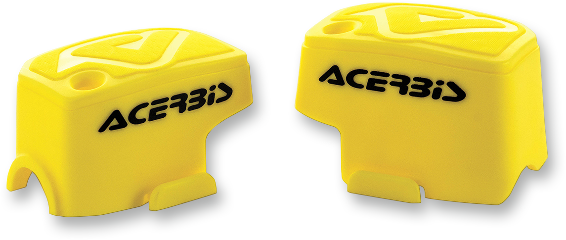 Yellow Acerbis Master Cylinder Cover for Brembo brakes, designed for motorcycle clutch or brake master cylinders.