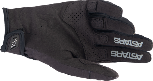 Alpinestars Techstar gloves in black brushed silver, medium size, protective motorcycle gloves with reinforced palms and knuckles