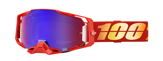 100% Armega Goggles - Nuketown - Red/Blue Mirror 50005-00020 - Howling Moto